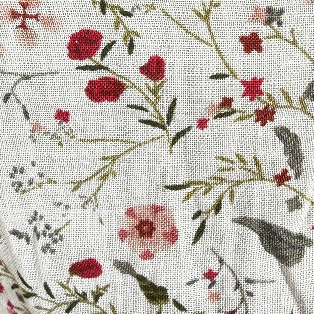 April Cornell Style Cottagecore Floral Tunic White 100% Cotton Plum Lining Med. - Picture 7 of 16